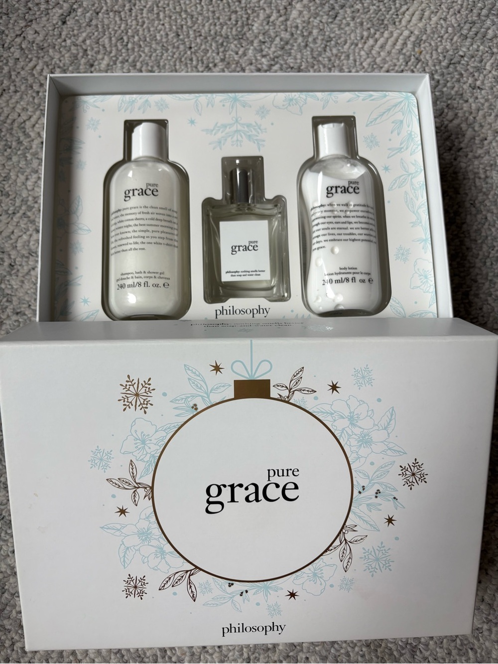 Philosophy Pure Grace Bath & Body Set - White with Light Blue Accents